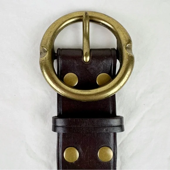 Ann Taylor Chocolate Belt with Brass Buckle - Picture 3 of 9